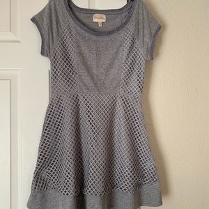 Perforated gray dress